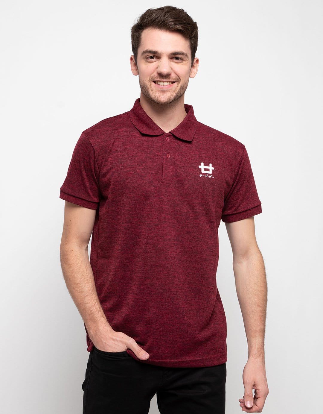 MTH12 thirdday polo casual pria logo dakir shirt misty maroon