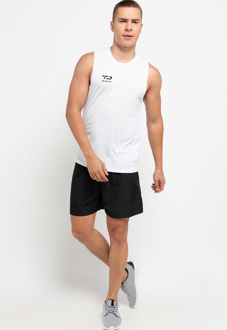 Td Active MS126 slvls Kutung Running Jersey Baju Lari Td Active Dakir Putih