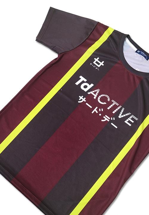 Td Active MS085 maroon gold lines running jersey