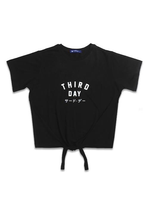 Third Day LTB31D crop CK td simple blk T-shirt Hitam