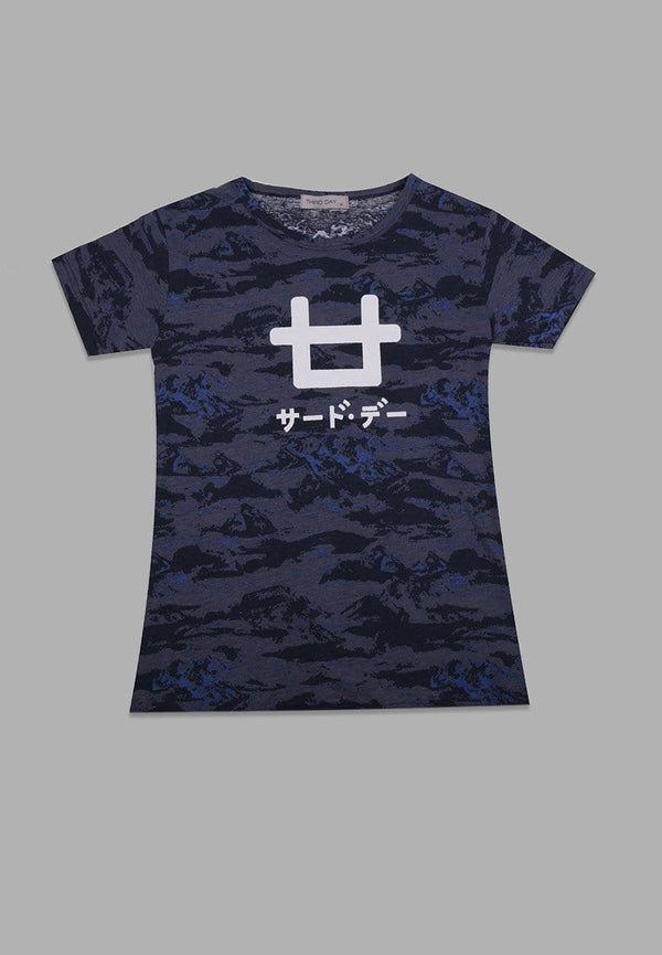 LT913R s/s Lds Blue Camo-As Logo