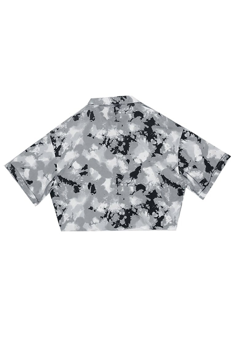 Nade Japan FT067 kemeja pantai hawai kasual wanita coral hitam abu