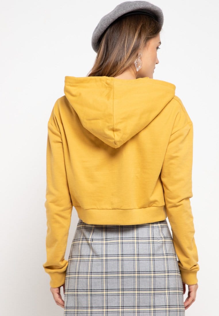 LMP011 pbch crop hoodie thdy sign rectangle mustard