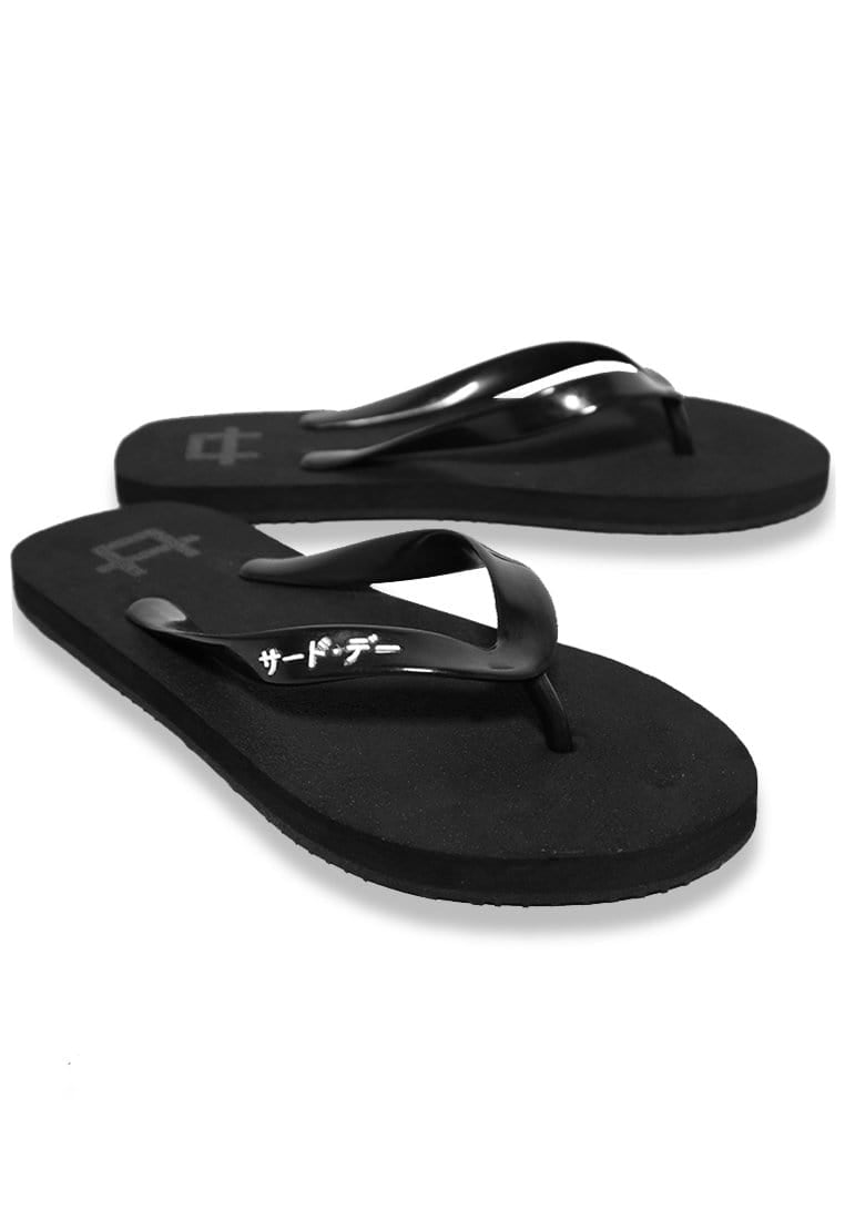 Third Day AMB04 Sandal Jepit Pria Hitam Logo Hitam