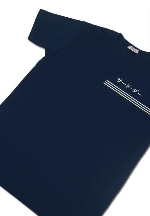 Third Day MTC85B 3underline katakana nv T-shirt Navy