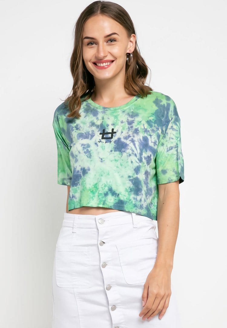 Third Day LTD37 OLC crop top tie dye green purple