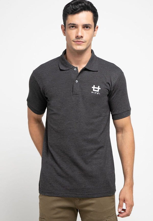 MTH02 thirdday polo casual pria logo dakir shirt hitam