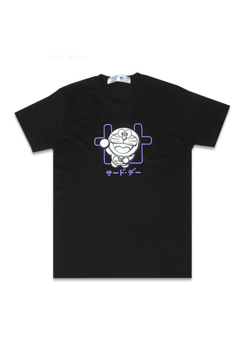 Third Day MTG24 doraemon outline logo hitam kaos pria