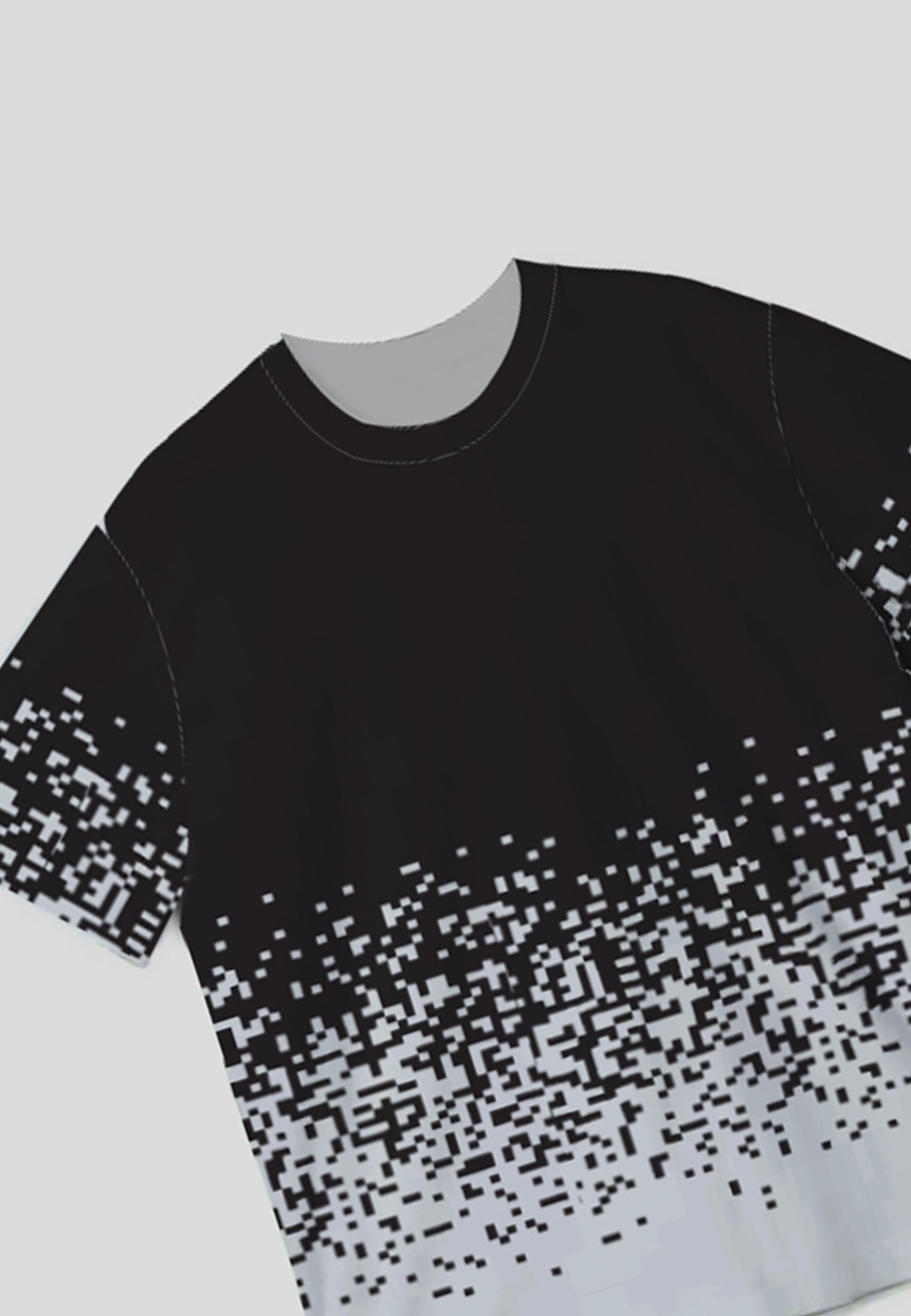 NX013 kaos oversize efek knit rajut star dust hitam putih
