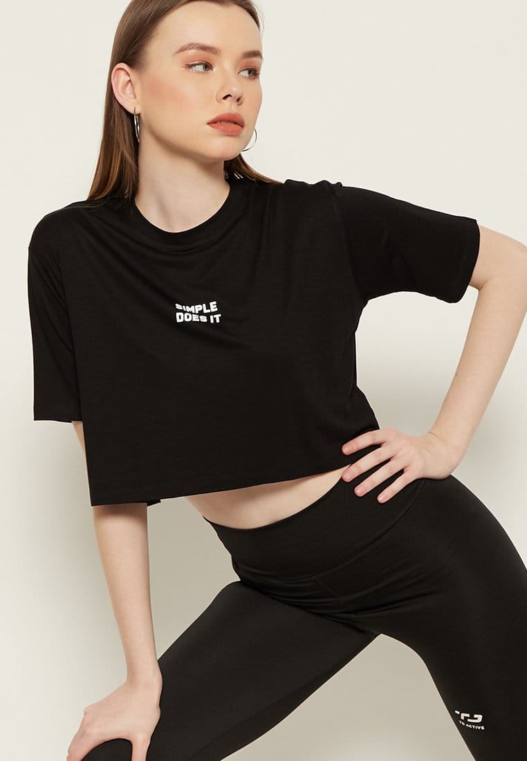 Third Day LTD14 OLC crop top loose simple does it black