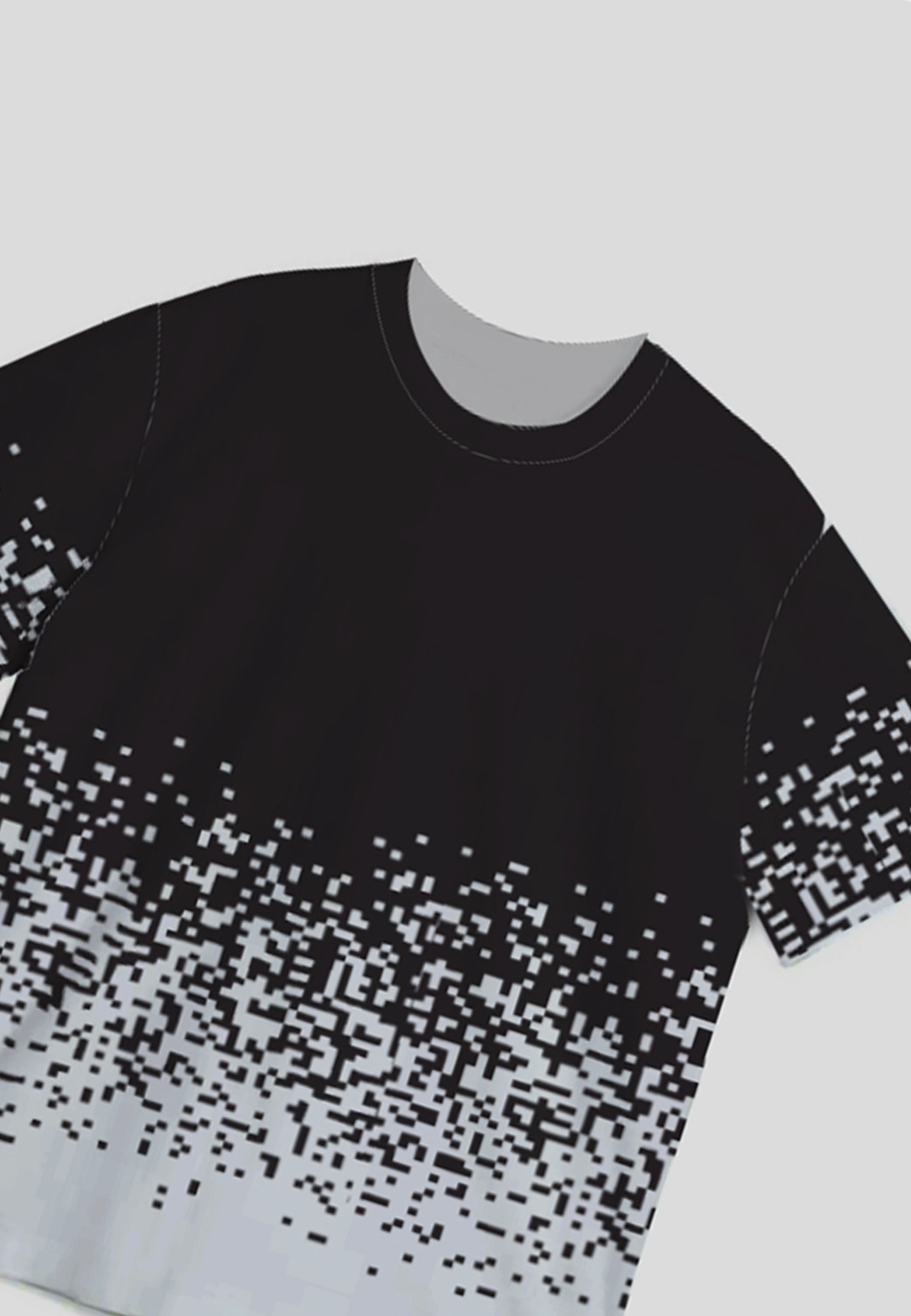 NX013 kaos oversize efek knit rajut star dust hitam putih