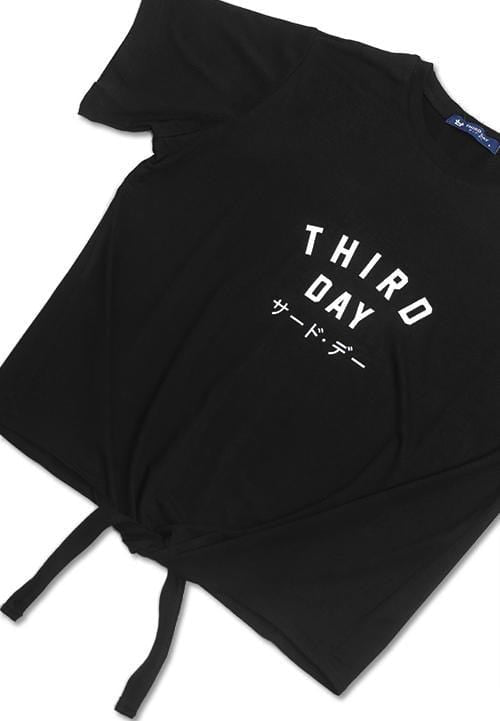 Third Day LTB31D crop CK td simple blk T-shirt Hitam