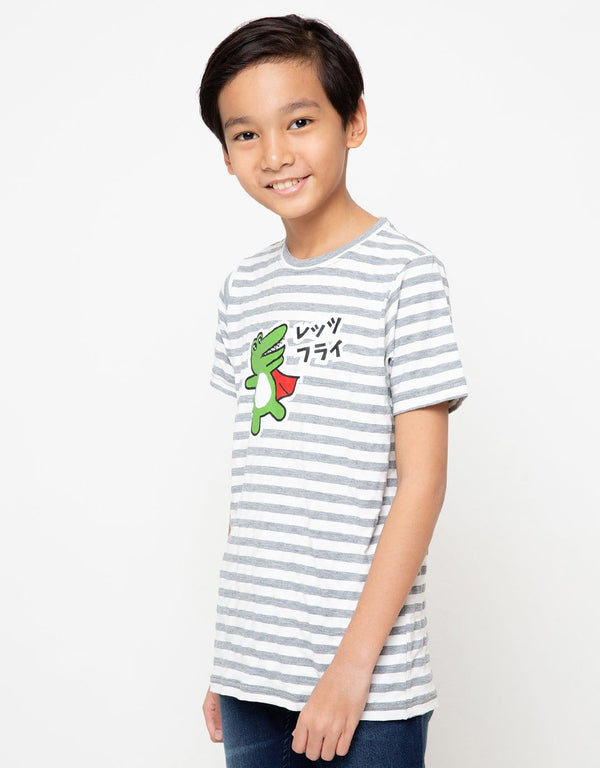 Td Kids BT164 kaos anak draco superman stripe putih abu