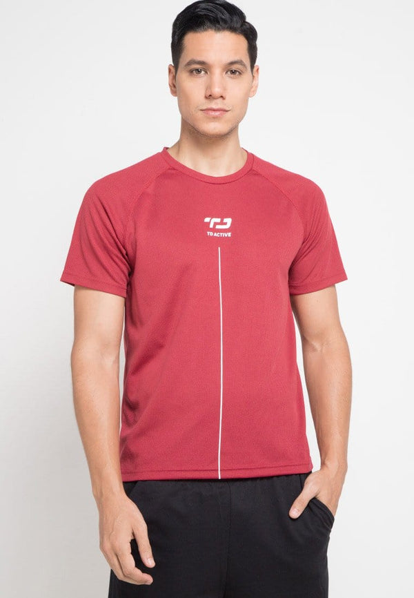 Td Active MS090 Raglan Merah Ati Kaos Olahraga Priae