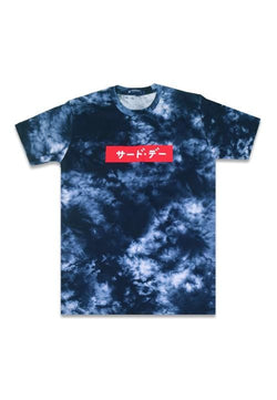 Third Day MTE83 katakana red tie dye tiewash nv Kaos Pria Navy