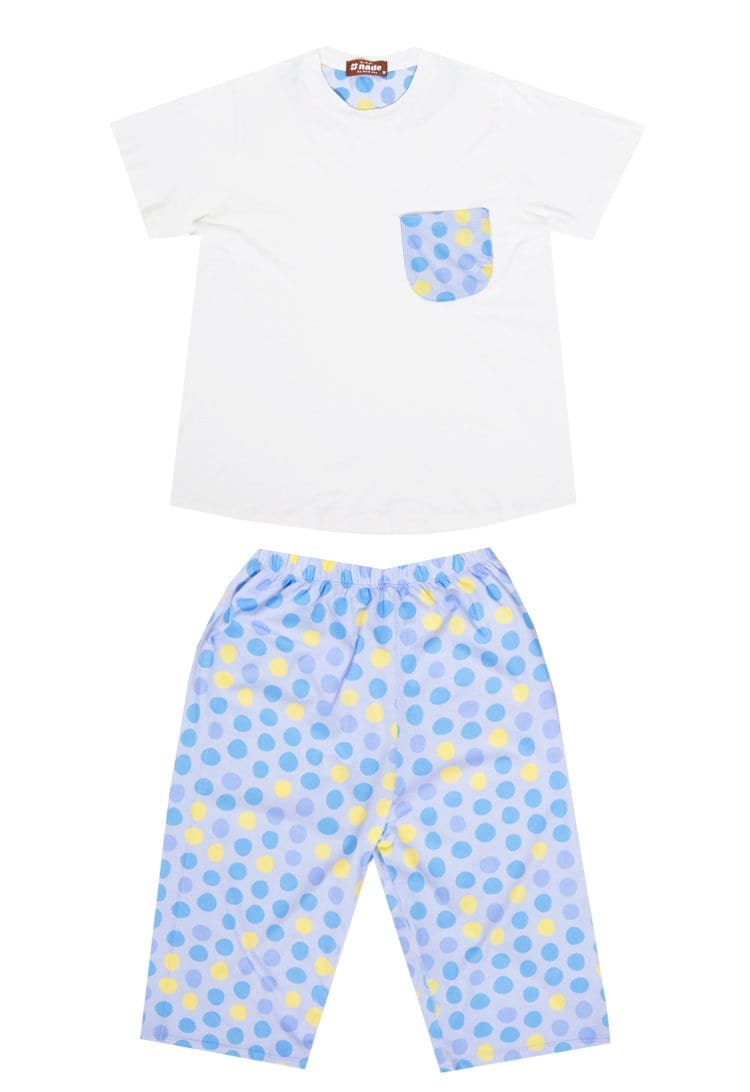 Nade Japan FT093 Piyama Set Instacool Polkadots Blue