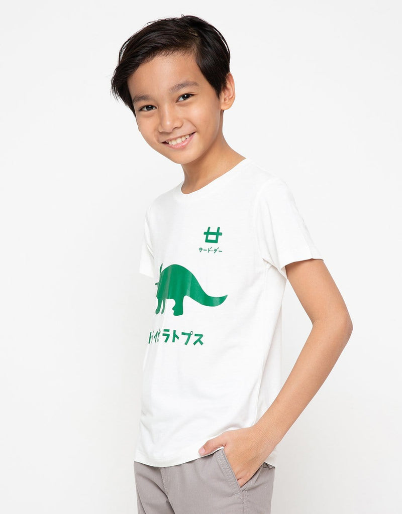 Td Kids BT174 kaos anak triceratop ga logo dakir putih