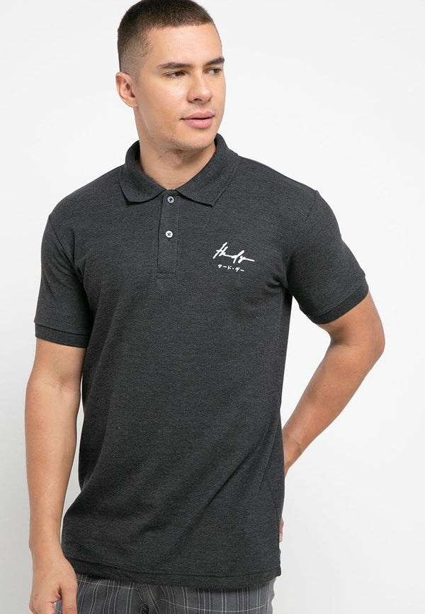 Third Day MTH03 polo casual pria thdy sign shirt hitam