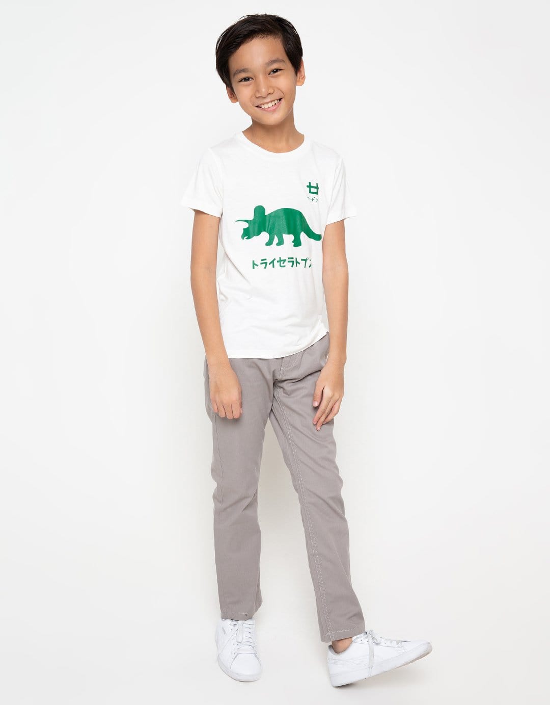 Td Kids BT174 kaos anak triceratop ga logo dakir putih