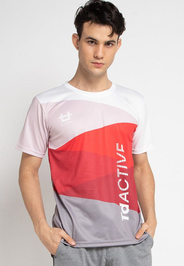Td Active MS081 grey orange spiral running jersey