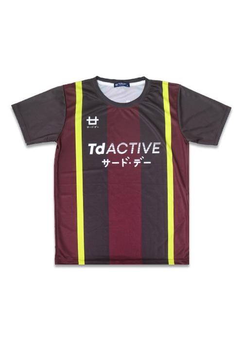 Td Active MS085 maroon gold lines running jersey