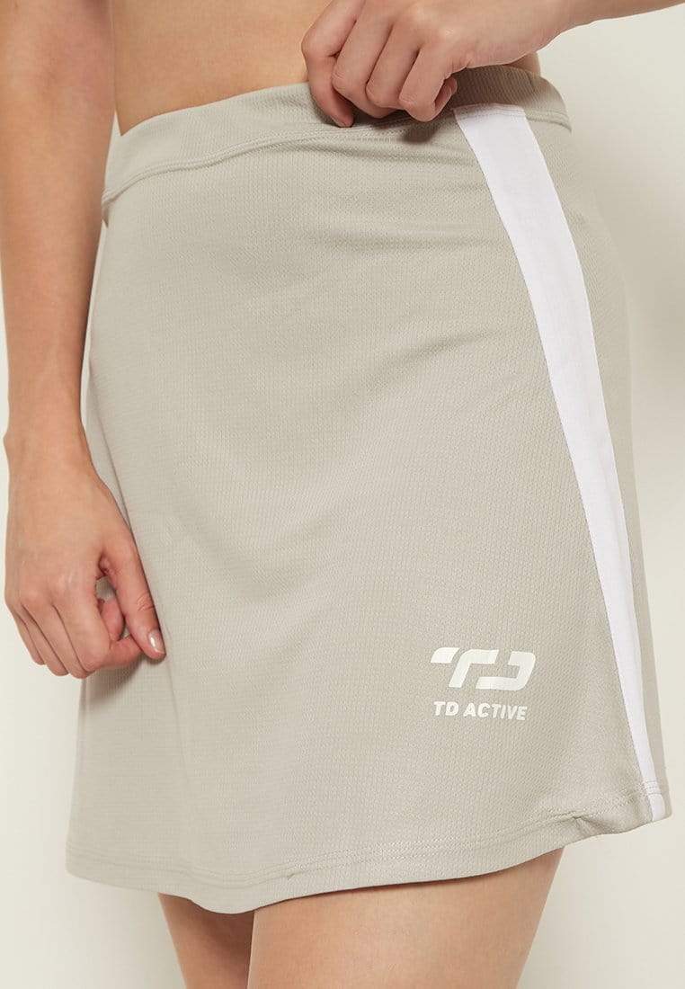 Td Active LB027 Sport skirt list white olahraga wanita abu muda