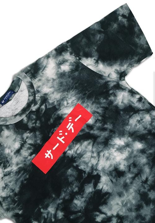 Third Day MTE85 katakana red tie dye tiewash gry Kaos Pria