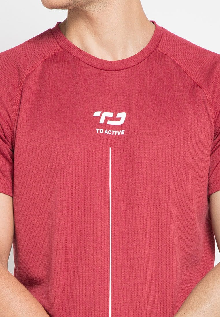 Td Active MS090 Raglan Merah Ati Kaos Olahraga Priae
