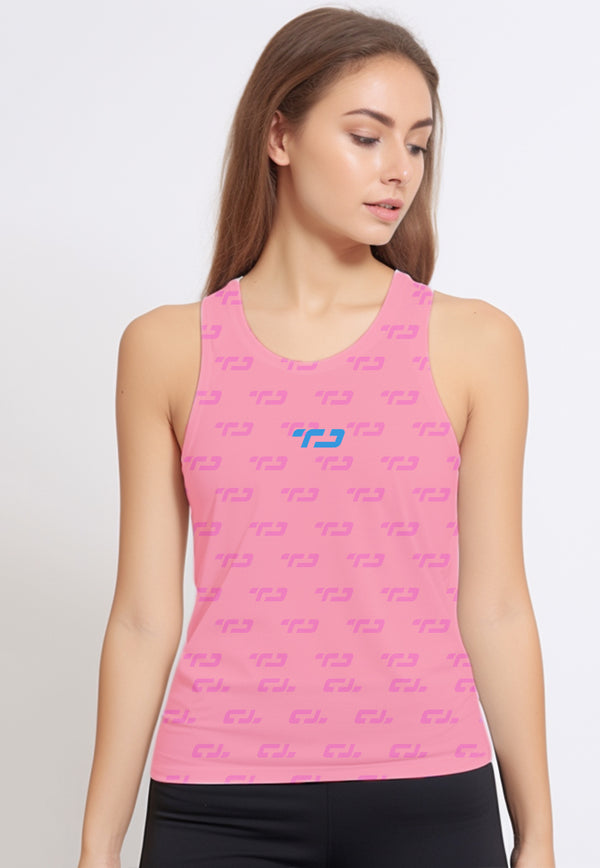 LSB70 baju olahraga drifit kutung "Td cotton candy ice cream" tanpa lengan tank top pink pastel biru muda merah muda fuschia