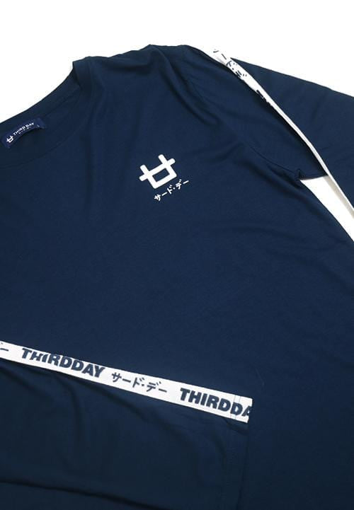 Third Day MTC89B l-s long sleeve Kaos Tangan Panjang logobreast tdkt list Navy