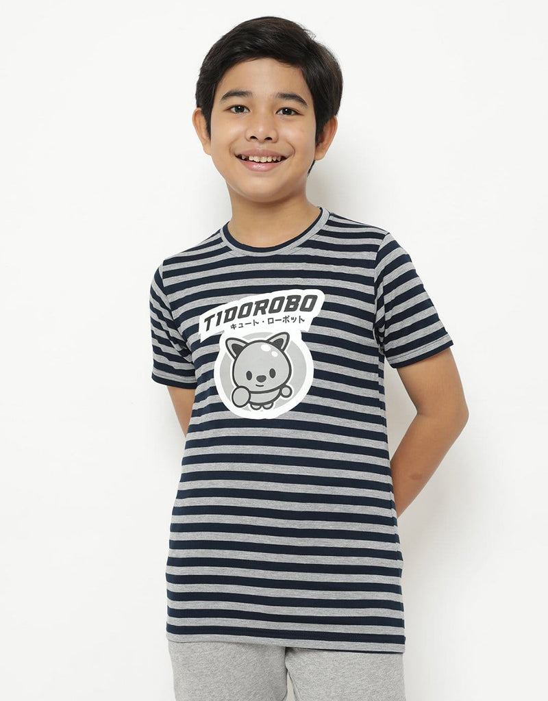 Td Kids BT154 kaos anak tido flying stripe abu navy