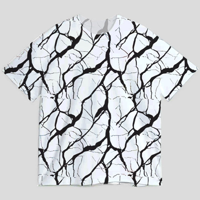 NX029 kaos oversize full print bahan light scuba pria distro jepang "white marbles"