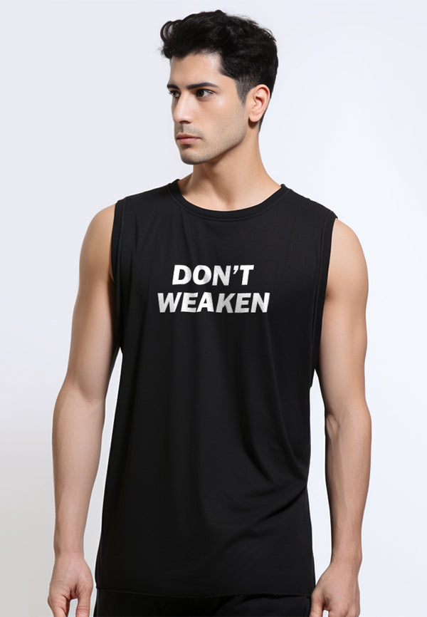 MSA11 baju kutung gym tank top sleeveless tees "don't weaken" black