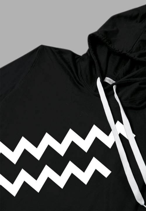 MT778Q Unisex Men Hoodie Diagonal Zigzag blk