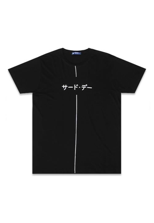 Third Day MTF96 katakana thin line ver hitam kaos pria