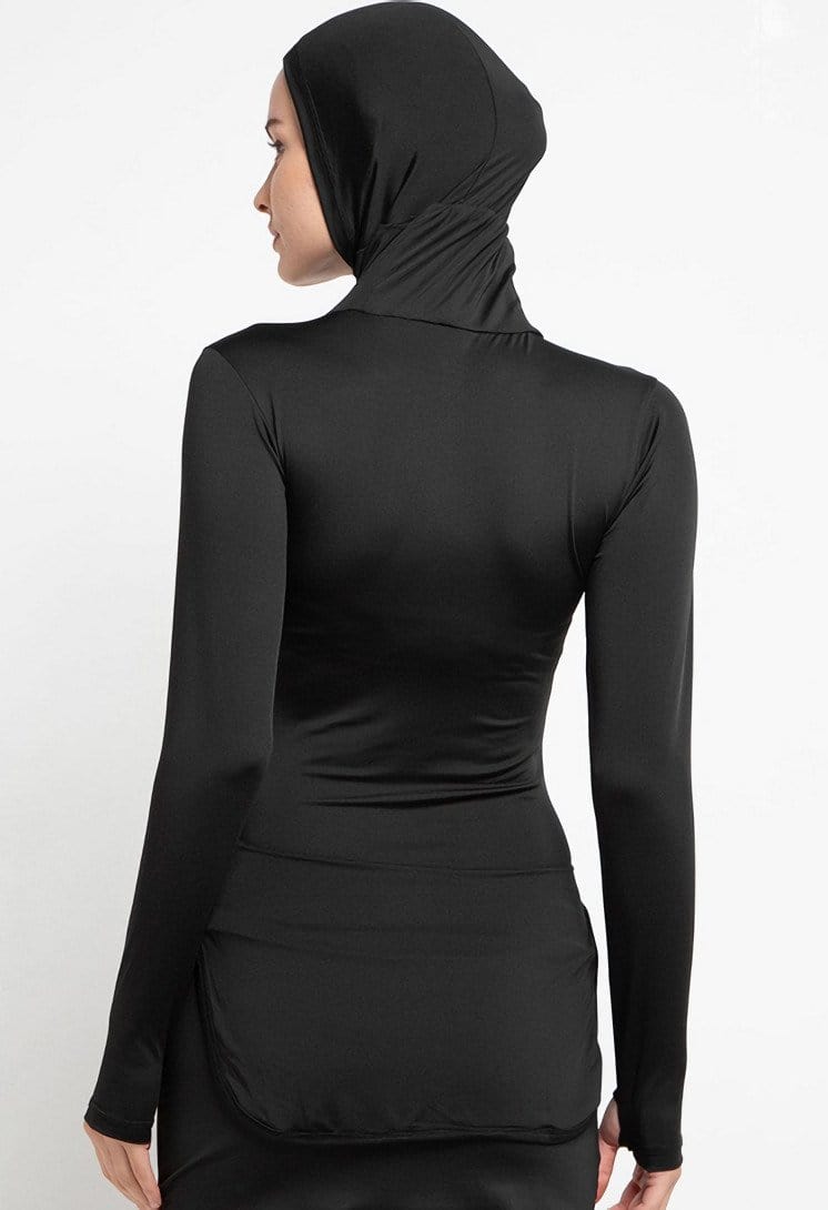Td Active LS056 Baju Renang Muslim Inner Hijab 2-in-1 Hitam