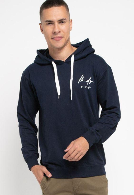 Third Day MO191 Hoodies Casual Pria Dakir Thdy Sign Navy