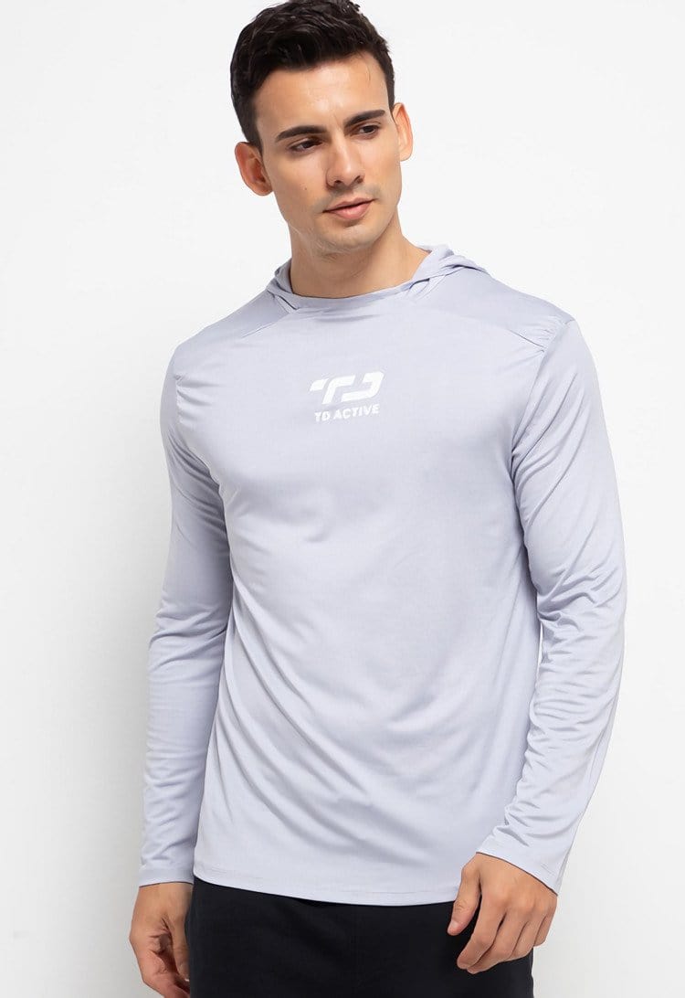 Td Active MS136 HOL Base Layer Pria Hoodie Abu Silver Olahraga Sport