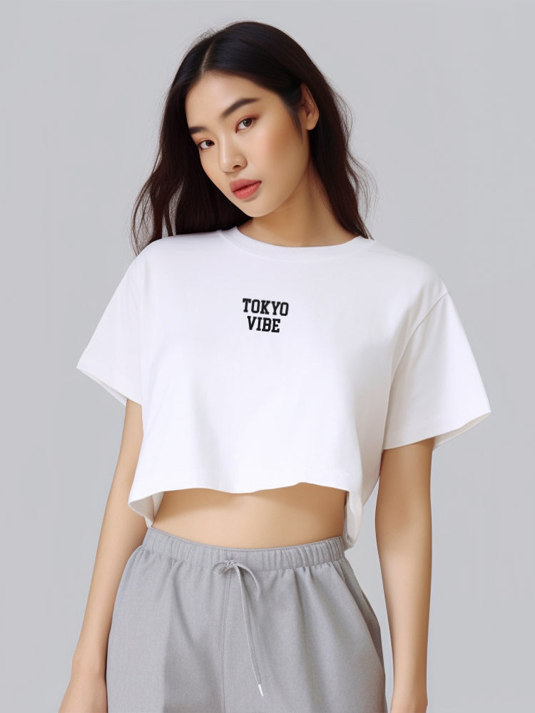 LTF13 kaos oversize crop top wanita instacool OLC 