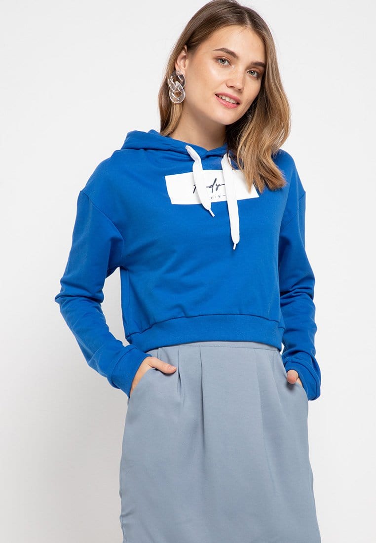 MP008 pbch crop hoodie thdy sign rectangle blue benhur