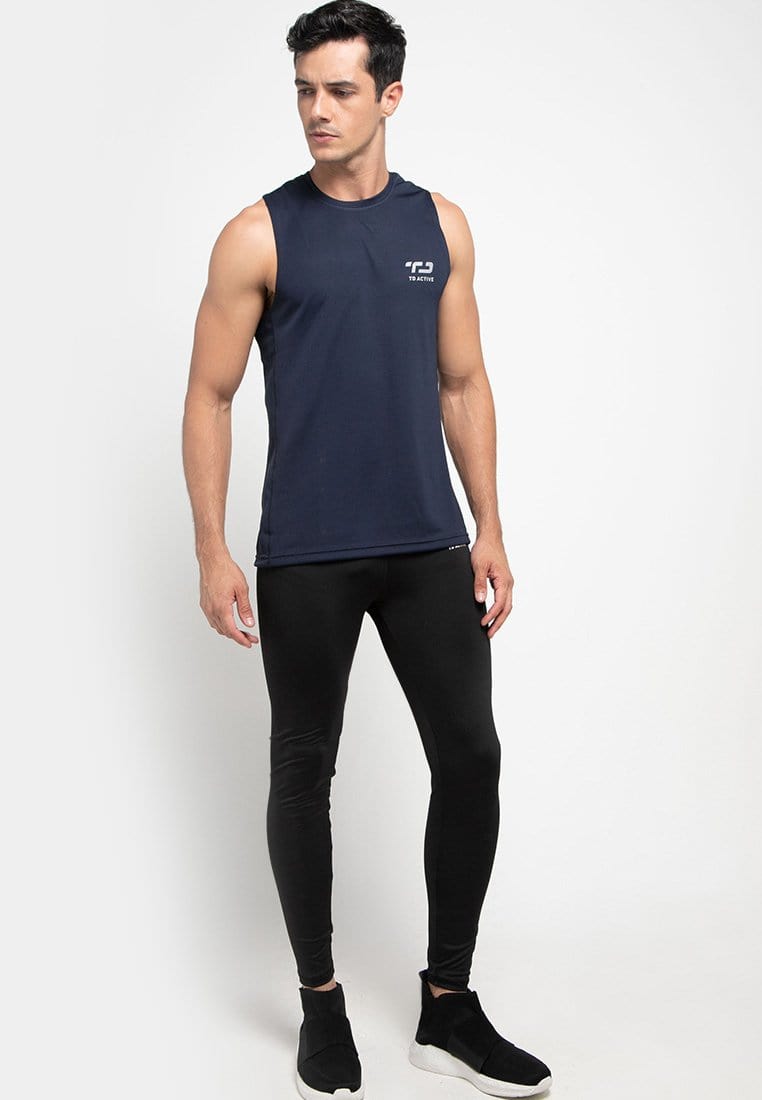 Td Active MS104 dakir back zigzag sv running tanktop jersey navy