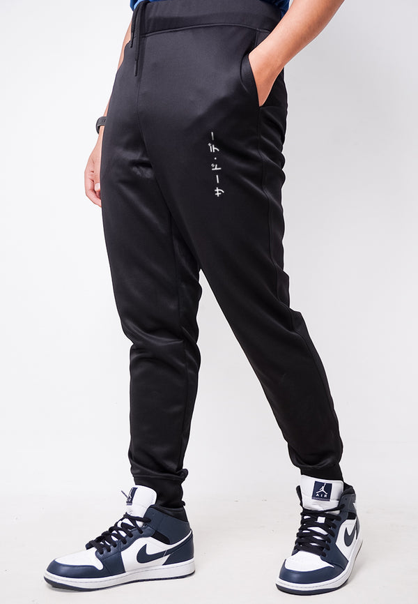 MC031 celana jogger pria anti air kasual korea keren "katakana" hitam