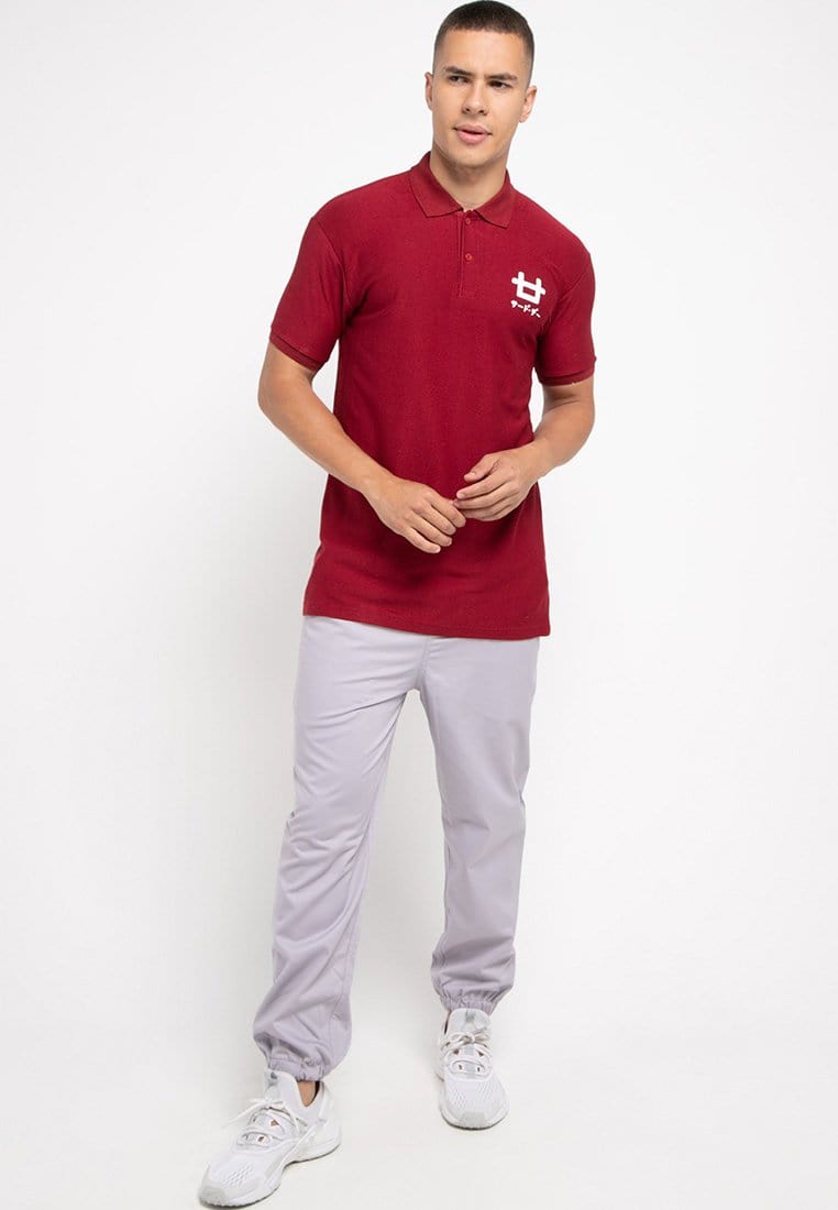 Third Day MTG99 polo casual pria logo dakir shirt maroon