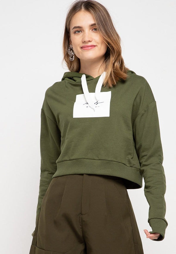 LMP010 pbch crop hoodie thrdy sign square green army