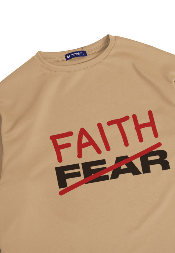 MTP60 kaos rohani oversize bahan tebal scuba "faith over fear" khaki