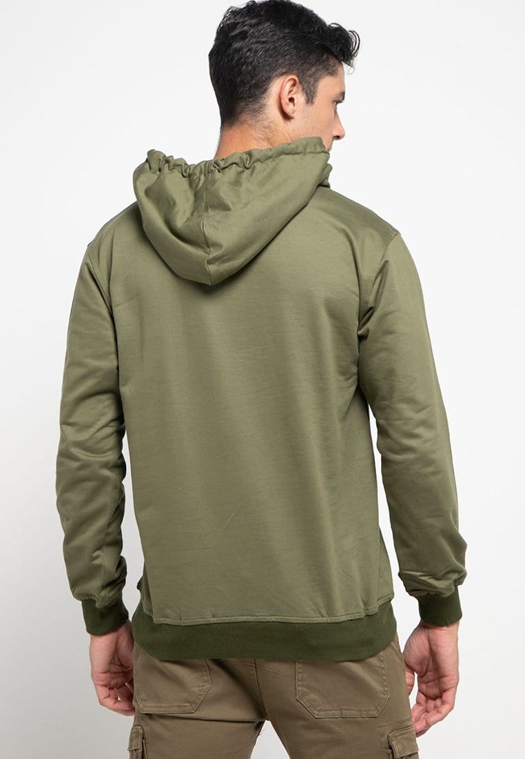 Td Friends MO200 Thirdday hoodies casual pria ninja kick logo hijau army