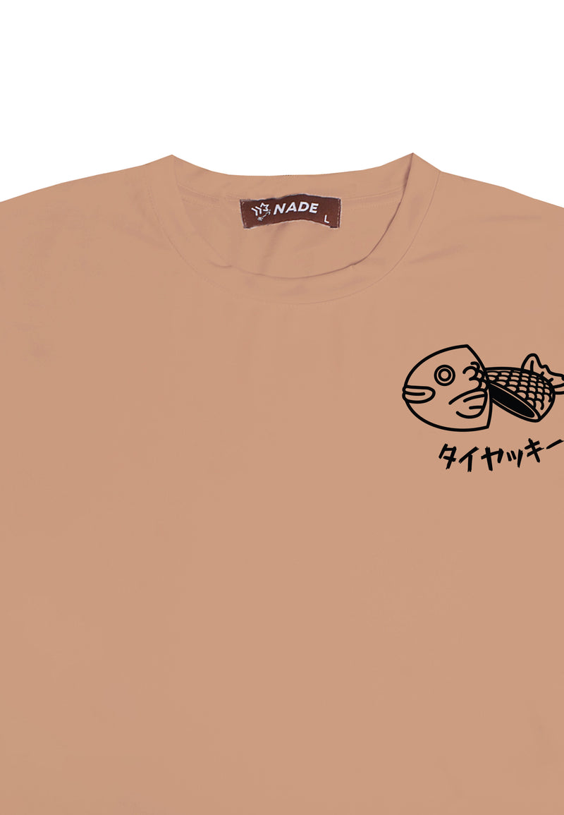 NTD30 kaos slim fit ketat stretch light weight ringan anti kusut drifit "taiyaki ice cream" khaki