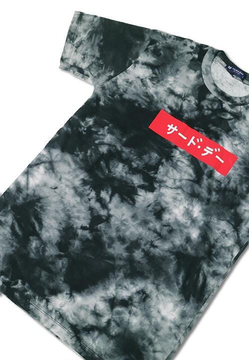 Third Day MTE85 katakana red tie dye tiewash gry Kaos Pria