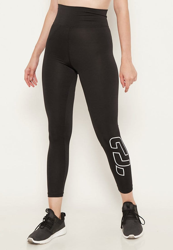 Td Active LB031 compression logo icon legging full line olahraga wanita black