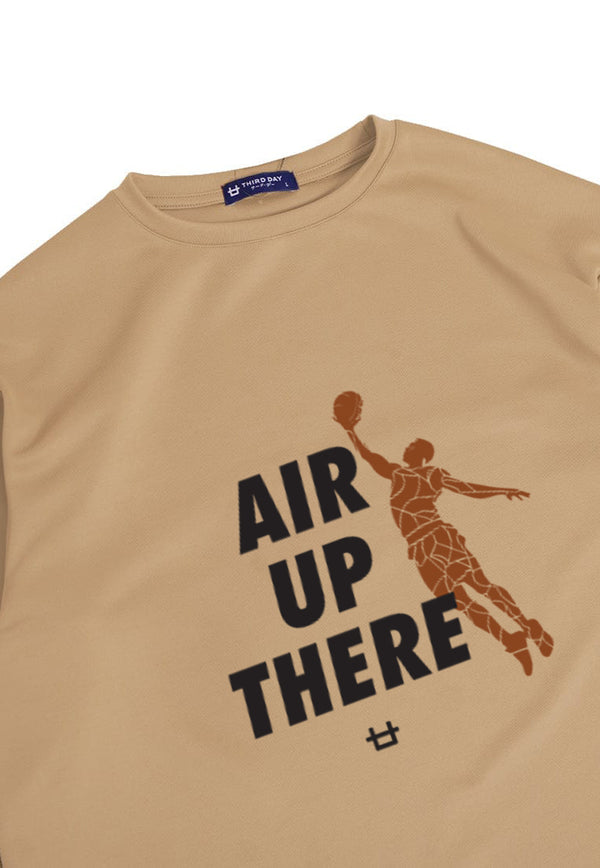 MTQ07 kaos basket basketball t shirt oversize bahan tebal scuba "air up there" khaki